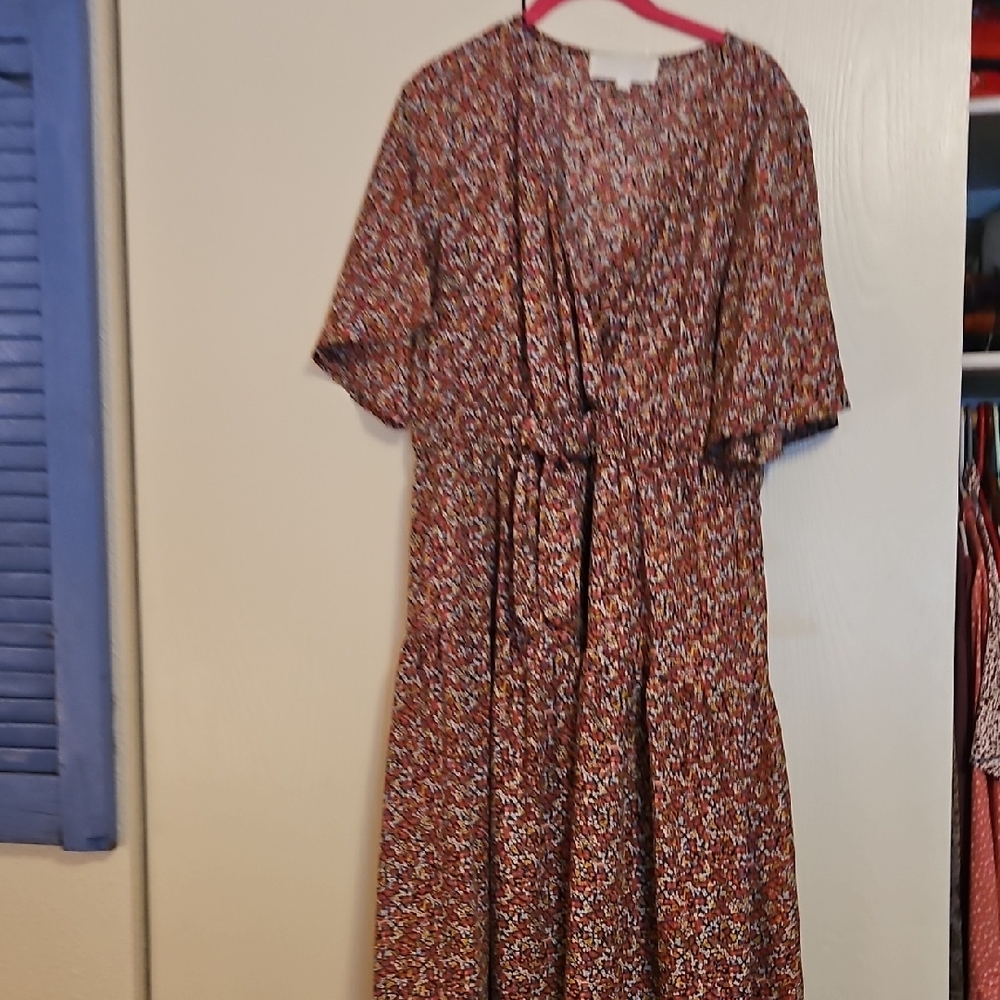 Pink Ruffled Buttoned Sundress with Flutter Sleeves - Picture 1 of 4